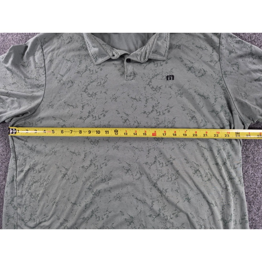 Travis Mathew Mens XXXL Green Abstract Marble Print Short Sleeve Polo Golf Shirt - Picture 5 of 8